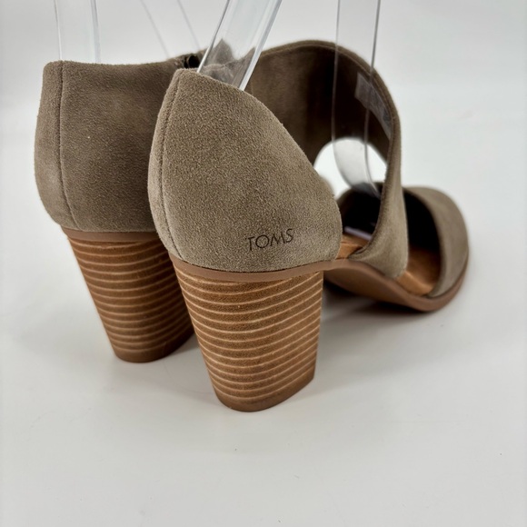 TOMS Milan Closed Toe Genuine Suede Stacked Heel Size 8 - Picture 8 of 13